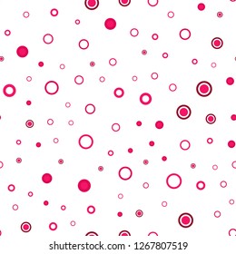 Light Red vector seamless layout with circle shapes. Blurred decorative design in abstract style with bubbles. Design for textile, fabric, wallpapers.