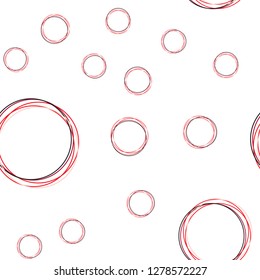 Light Red vector seamless layout with circle shapes. Beautiful colored illustration with blurred circles in nature style. Design for textile, fabric, wallpapers.