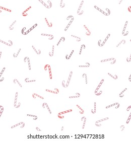 Light Red vector seamless layout with christmas sweet desserts.
