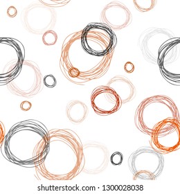 Light Red vector seamless layout with circle shapes. Illustration with set of shining colorful abstract circles. Design for textile, fabric, wallpapers.