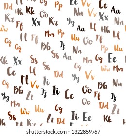 Light Red vector seamless layout with latin alphabet. Shining illustration with ABC symbols on abstract template. Design for wallpaper, fabric makers.