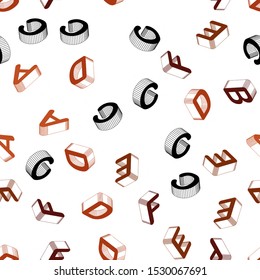Light Red vector seamless layout with 3D latin alphabet. Shining colorful 3D illustration with isolated letters. Design for wallpaper, fabric makers.