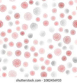 Light Red vector seamless natural abstract template. Shining colored illustration with flowers in doodle style. Pattern for heads of websites and designs.