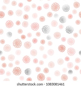 Light Red vector seamless natural elegant template. An elegant bright illustration with flowers in Natural style. Brand-new style for your business design.