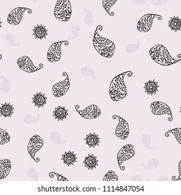 Light Red vector seamless natural background with leaves and flowers. Glitter abstract illustration with leaves and flowers. Template for backgrounds of cell phones.