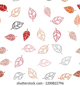 Light Red vector seamless natural pattern with leaves. Brand new colored illustration in blurry style with leaves. Pattern for design of window blinds, curtains.