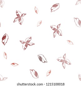 Light Red vector seamless natural artwork with leaves. Creative illustration in blurred style with leaves. Pattern for trendy fabric, wallpapers.