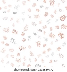 Light Red vector seamless natural artwork with leaves, branches. Colorful illustration in doodle style with leaves, branches. Pattern for design of fabric, wallpapers.