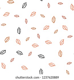 Light Red vector seamless natural background with leaves. Blurred decorative design in Indian style with leaves. Pattern for design of fabric, wallpapers.