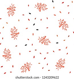 Light Red vector seamless natural backdrop with leaves, branches. Creative illustration in blurred style with leaves, branches. Pattern for design of fabric, wallpapers.