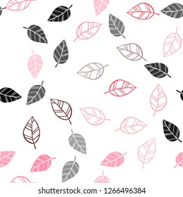 Light Red vector seamless natural artwork with leaves. leaves on blurred abstract background with gradient. Trendy design for wallpaper, fabric makers.