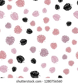 Light Red vector seamless natural background with leaves. leaves on blurred abstract background with gradient. Design for textile, fabric, wallpapers.