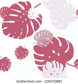 Light Red vector seamless natural pattern with leaves. leaves on elegant natural pattern with gradient. Pattern for design of fabric, wallpapers.