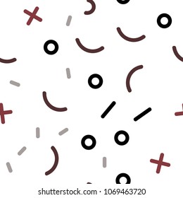 Light Red vector seamless pattern with abstract lines. Colorful seamless gradient with lines and signs of maths. Pattern for design of window blinds, curtains.