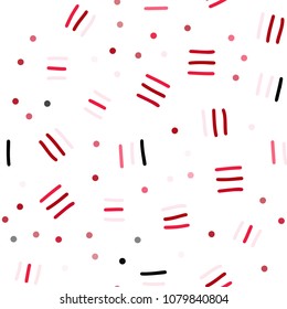 Light Red vector seamless pattern with abstract lines. Colorful seamless gradient with lines and signs of maths. Pattern for trendy fabric, wallpapers.