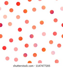 Light Red vector seamless pattern with spheres. Blurred decorative design in abstract style with bubbles. New design for ad, poster, banner of your website.