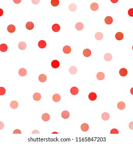 Light Red vector seamless pattern with spheres. Blurred bubbles on abstract background with colorful gradient. Beautiful design for your business natural advert.