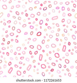 Light Red vector seamless pattern with spheres. Colorful illustration with blurred circles in nature style. Design for textile, fabric, wallpapers.