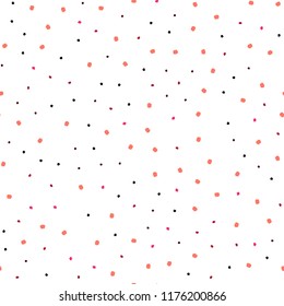 Light Red vector seamless pattern with spheres. Blurred bubbles on abstract background with colorful gradient. Template for business cards, websites.