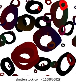 Light Red vector seamless pattern with spheres. Colorful illustration with blurred circles in nature style. Pattern for design of fabric, wallpapers.