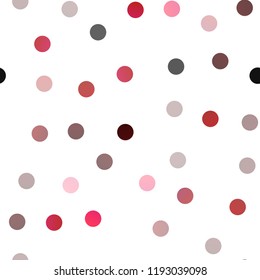 Light Red vector seamless pattern with spheres. Blurred bubbles on abstract background with colorful gradient. Beautiful design for your business natural advert.