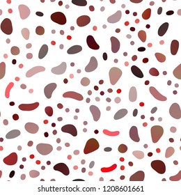 Light Red vector seamless pattern with spheres. Blurred bubbles on abstract backdrop with colorful gradient. Design for textile, fabric, wallpapers.