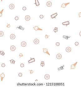 Light Red vector seamless pattern with fresh ingredients. Beautiful colored illustration with food in doodle style. Doodle design for your business advert of cafes.