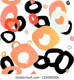 Light Red vector seamless pattern with spheres. Blurred decorative design in abstract style with bubbles. Trendy design for wallpaper, fabric makers.