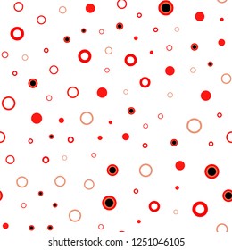 Light Red vector seamless pattern with spheres. Blurred decorative design in abstract style with bubbles. Pattern for design of window blinds, curtains.