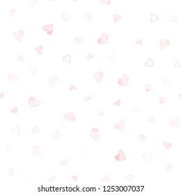Light Red vector seamless pattern with colorful hearts. Illustration with hearts in love concept for valentine's day. Pattern for carnival, festival romantic leaflets.