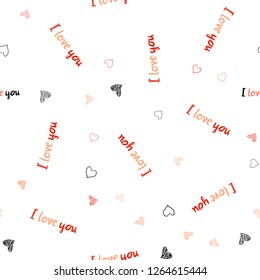 Light Red vector seamless pattern with colorful hearts. Beautiful colored illustration with hearts in celebration style. Pattern can be used for valentine's ad, booklets.