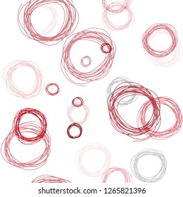 Light Red vector seamless pattern with spheres. Beautiful colored illustration with blurred circles in nature style. Design for wallpaper, fabric makers.