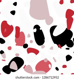 Light Red vector seamless pattern with spheres. Glitter abstract illustration with blurred drops of rain. Pattern for design of fabric, wallpapers.