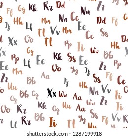 Light Red vector seamless pattern with ABC symbols. Abstract illustration with colored latin alphabet. Design for wallpaper, fabric makers.