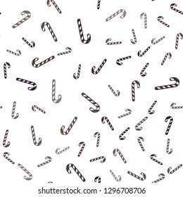 Light Red vector seamless pattern with delicious xmas candies.
