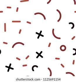Light Red vector seamless template with geometric lines. Decorative abstract design of repeating lines, circles. Trendy design for wallpaper, fabric makers.