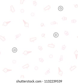 Light Red vector seamless template with organic meal. Decorative shining illustration with food on abstract template. Pattern for ad, booklets, leaflets of restaurants.