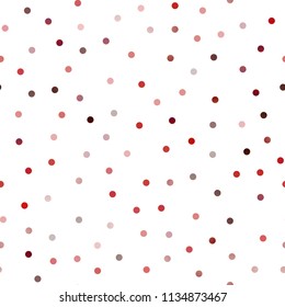 Light Red vector seamless template with circles. Glitter abstract illustration with blurred drops of rain. Completely new template for your brand book.