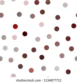 Light Red vector seamless template with circles. Beautiful colored illustration with blurred circles in nature style. Beautiful design for your business natural advert.