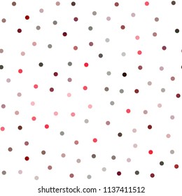 Light Red vector seamless template with circles. Abstract illustration with colored bubbles in nature style. Completely new template for your brand book.