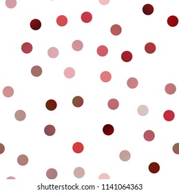 Light Red vector seamless template with circles. Glitter abstract illustration with blurred drops of rain. New design for ad, poster, banner of your website.