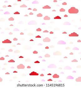Light Red vector seamless template with sky, clouds. Illustration with abstract gradient clouds. Pattern for design of window blinds, curtains.
