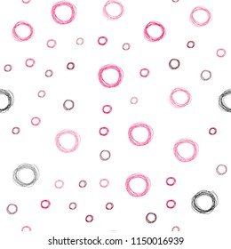Light Red vector seamless template with circles. Illustration with set of shining colorful abstract circles. New design for ad, poster, banner of your website.