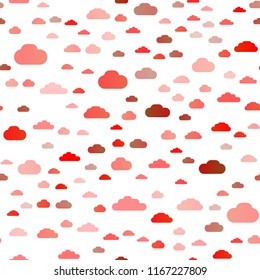 Light Red vector seamless template with sky, clouds. Colorful illustration consisted of abstract clouds. Pattern for trendy fabric, wallpapers.