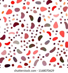 Light Red vector seamless template with spots. Blurred decorative design in abstract style with bubbles. Pattern for trendy fabric, wallpapers.