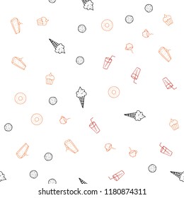 Light Red vector seamless template with organic meal. Fast Food on blurred abstract background with colorful gradient. Template for meal cooking in kitchen.