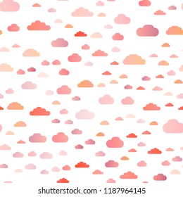 Light Red vector seamless template with sky, clouds. Beautiful illustration with colorful sky, clouds. Pattern for design of window blinds, curtains.