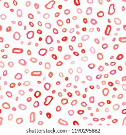 Light Red vector seamless template with spots. Glitter abstract illustration with blurred drops of rain. Pattern for design of fabric, wallpapers.