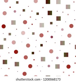 Light Red vector seamless template with spots, rectangles. Colorful gradient with circles, rectangles on abstract backdrop. Template for business cards, websites.