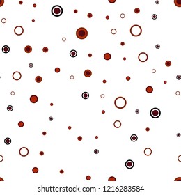 Light Red vector seamless template with circles. Beautiful colored illustration with blurred circles in nature style. Template for business cards, websites.